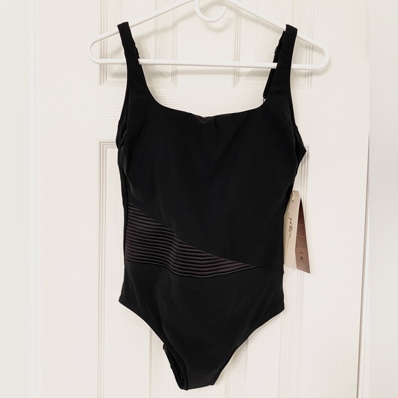 New!!! Gottex Black Square Neck One Piece Swimsuit - Picture 3 of 5